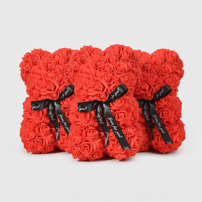 Foam Rose Hugging Decorative Plush Bear