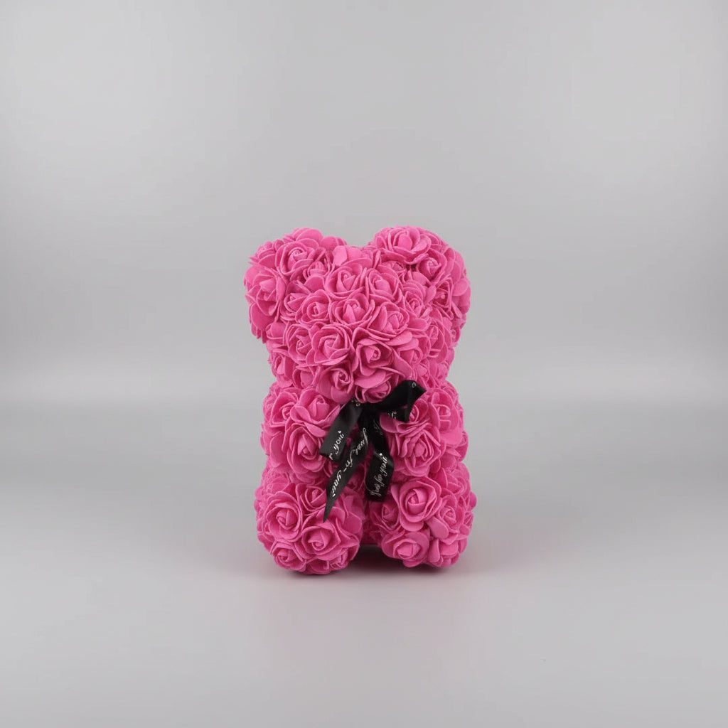 Foam Rose Hugging Decorative Plush Bear