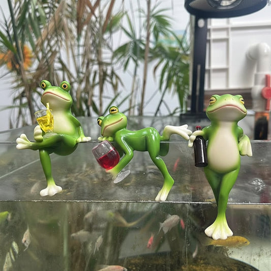 Ornament Frog Plant Display Pot Edge Garden Decor