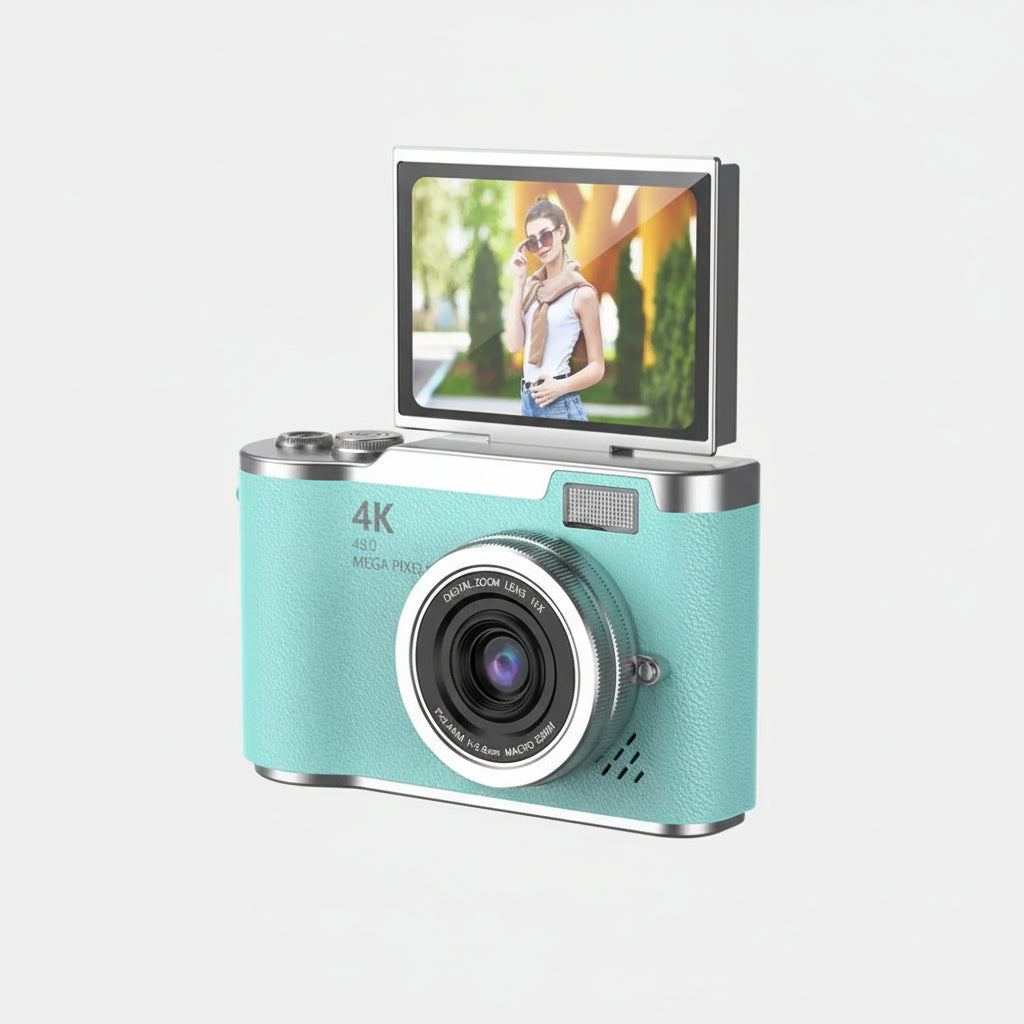 4K Digital Camera CCD 180 Flip Screen Selfie Camera