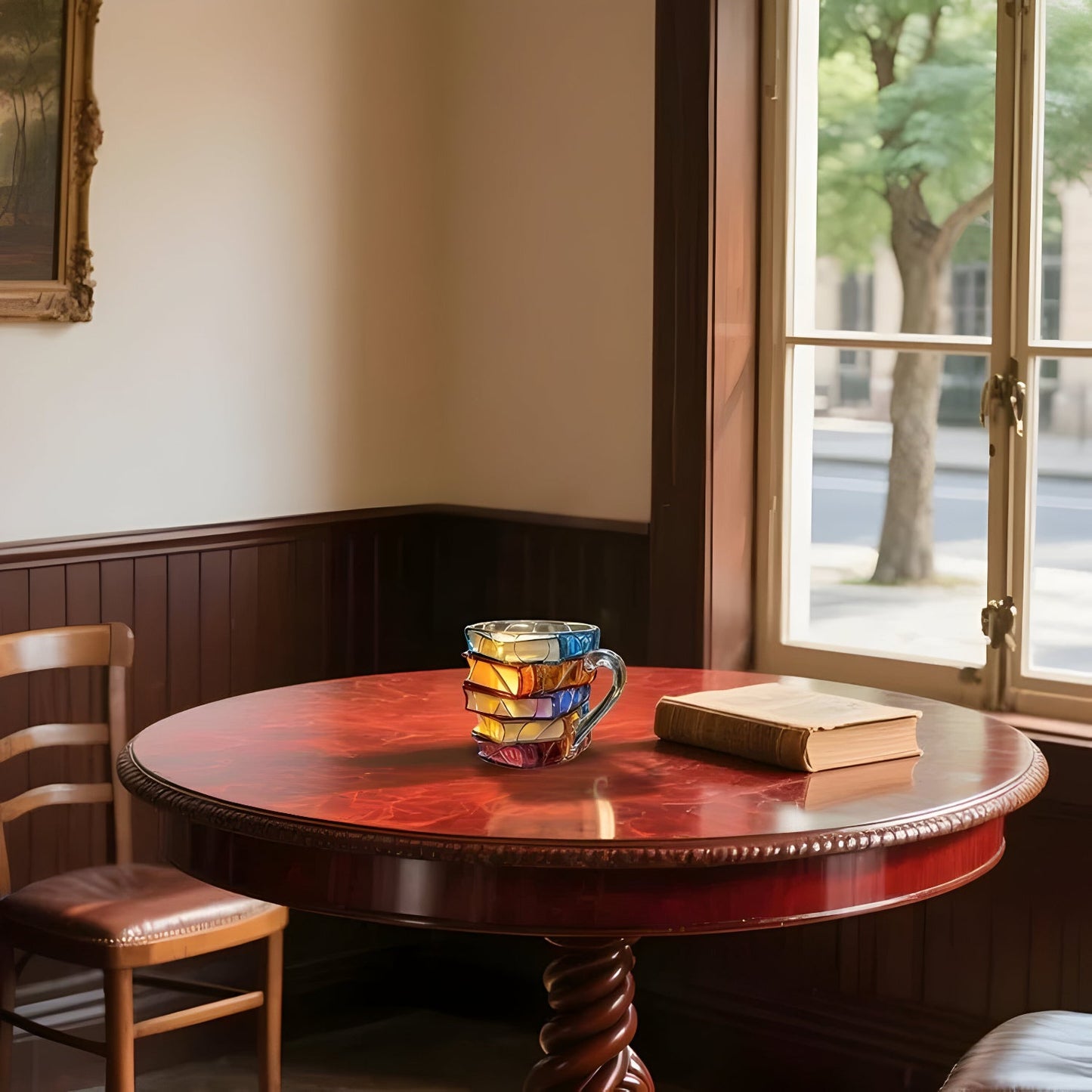 Resin Mug | Colourful 3D Book-Stack Design