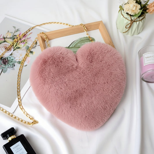 Womens Shoulder Plush Crossbody Bag Valentines Day