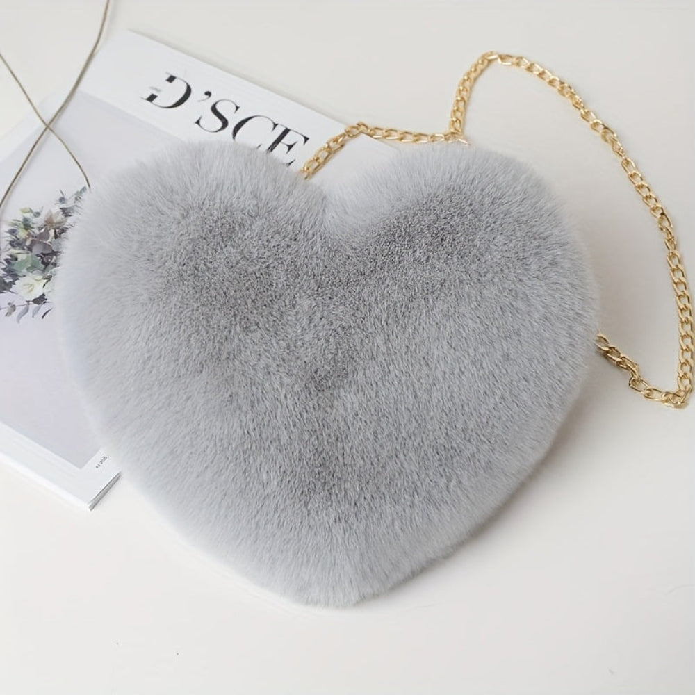 Womens Shoulder Plush Crossbody Bag Valentines Day