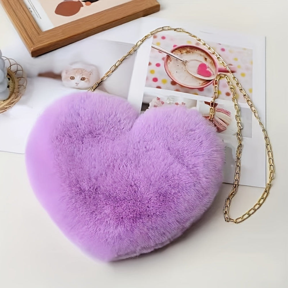 Womens Shoulder Plush Crossbody Bag Valentines Day