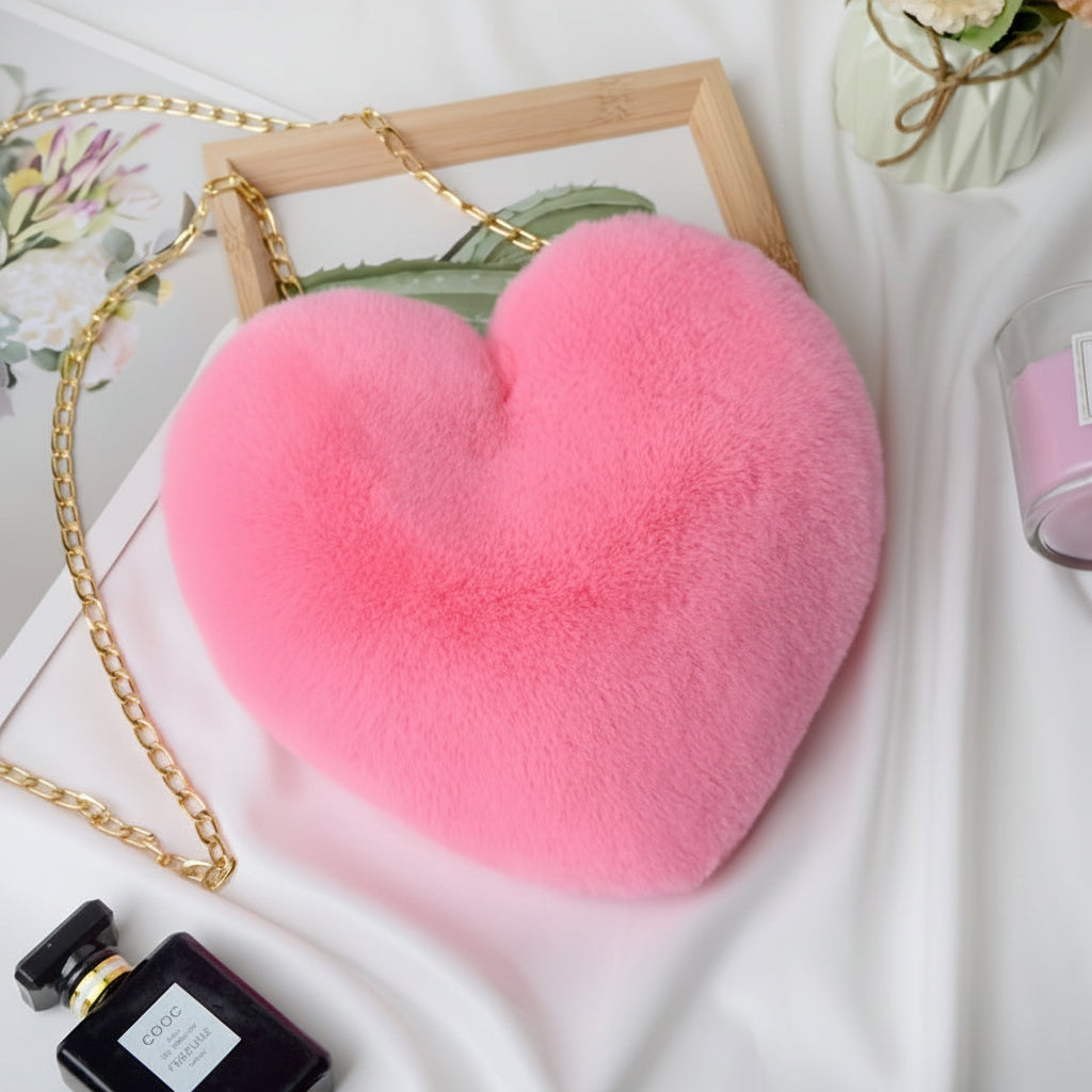 Womens Shoulder Plush Crossbody Bag Valentines Day