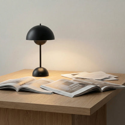 Modern Dome Table Lamp with Sculpted Gloss Finish