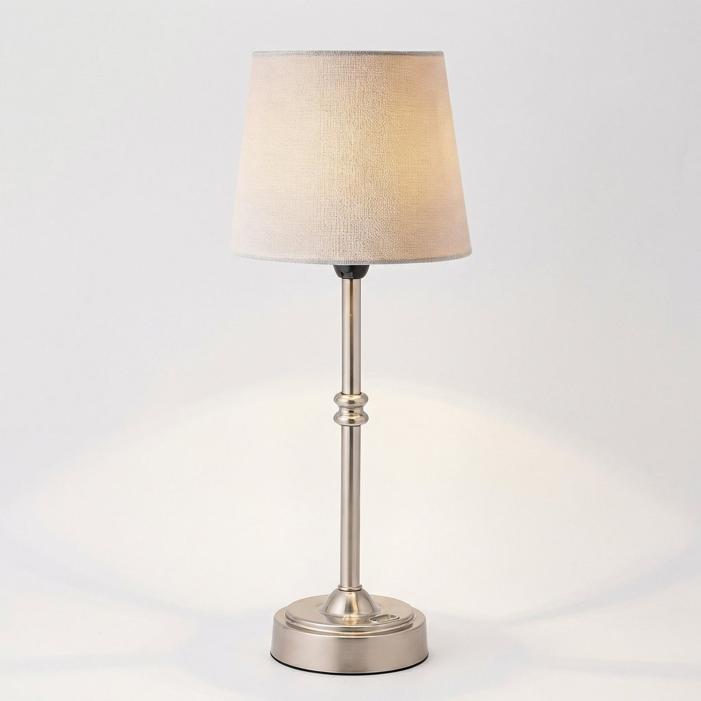 Brass Table Lamp with Soft Fabric Shade