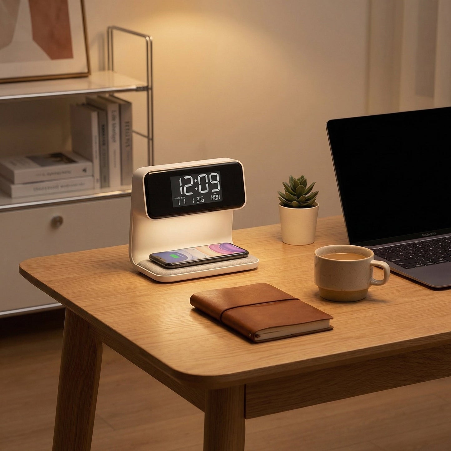 3-in-1 Smart Alarm Clock Night Light with Wireless Charging