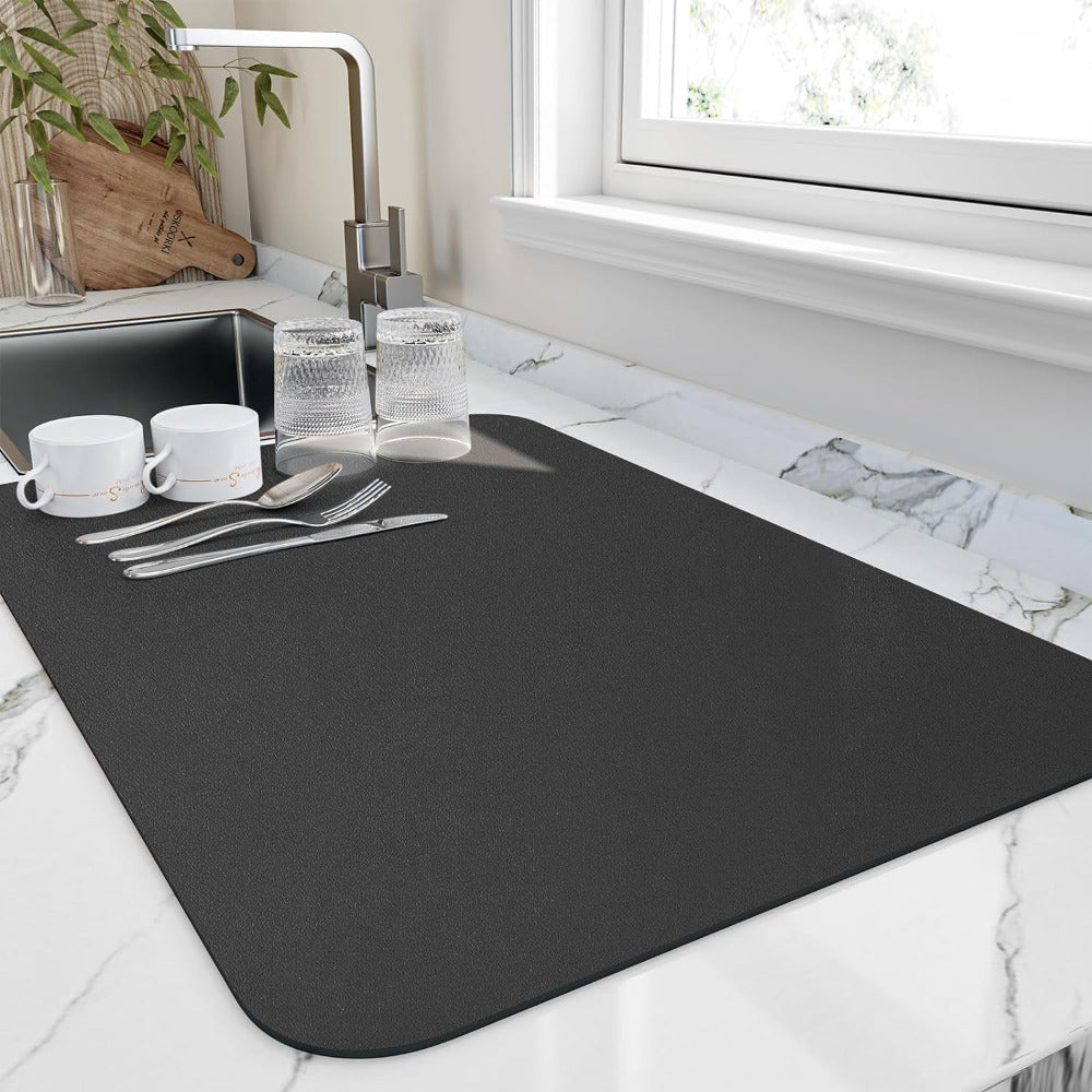 Quick-Dry Dish Drying Mat | Absorbent Countertop Drainer