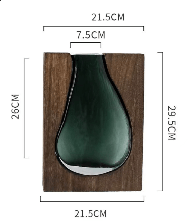 Wood and Glass Minimalist Vase | Natural Accent