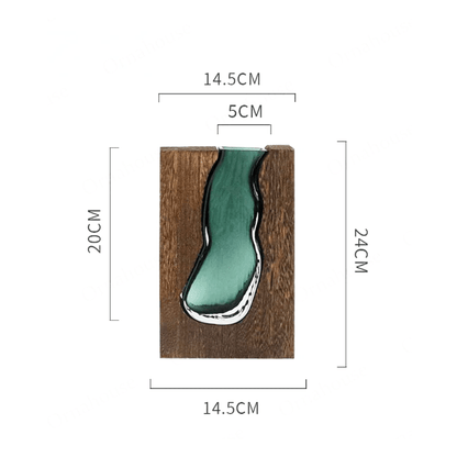 Wood and Glass Minimalist Vase | Natural Accent