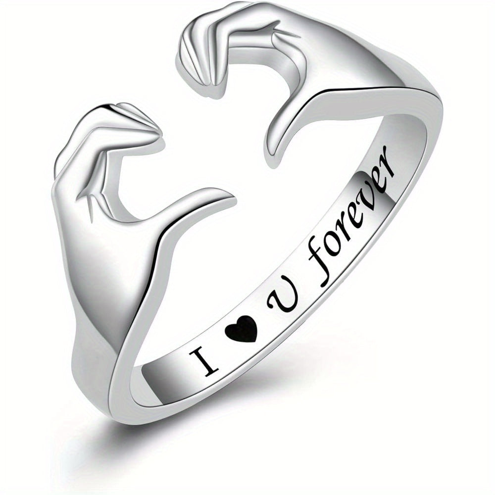 Adjustable Love Ring Bands Hugging Ring Couples