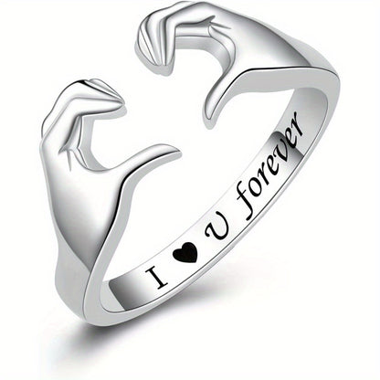 Adjustable Love Ring Bands Hugging Ring Couples