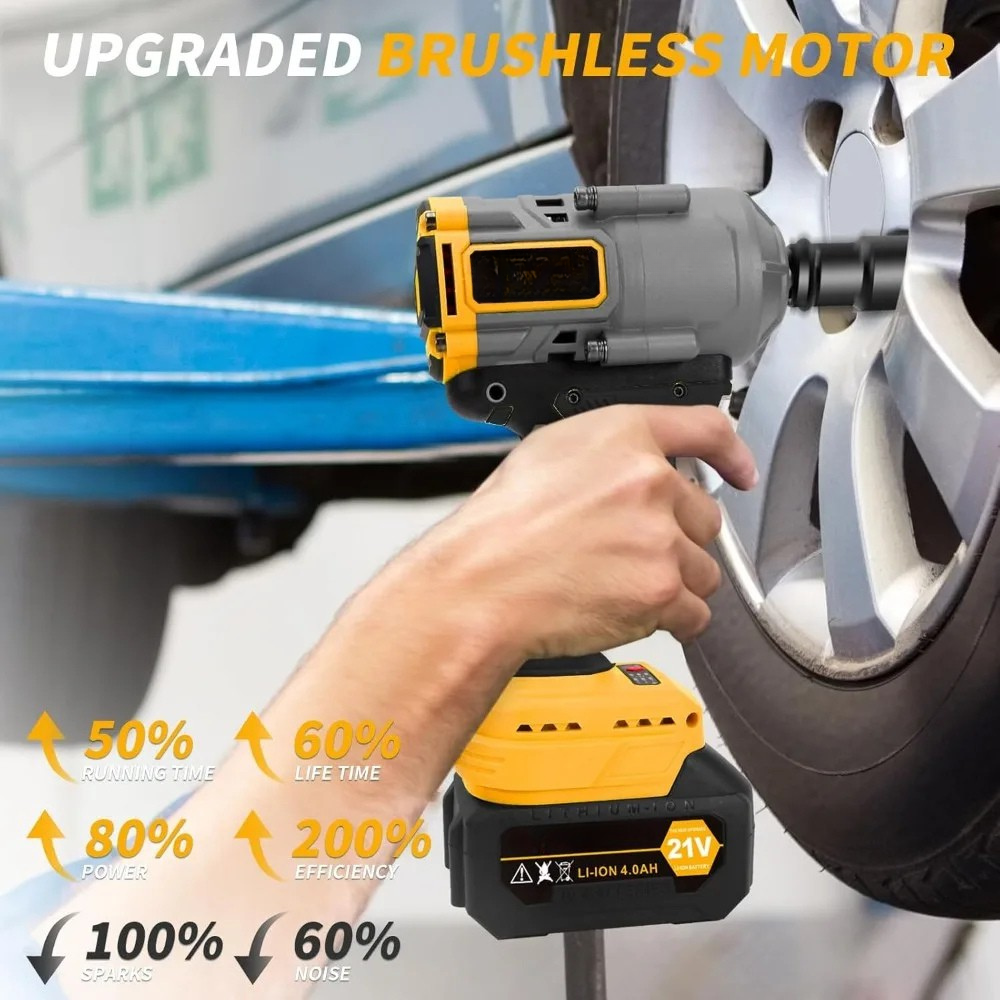 Impact Wrench Cordless Brushless Electric Tool High Torque Set