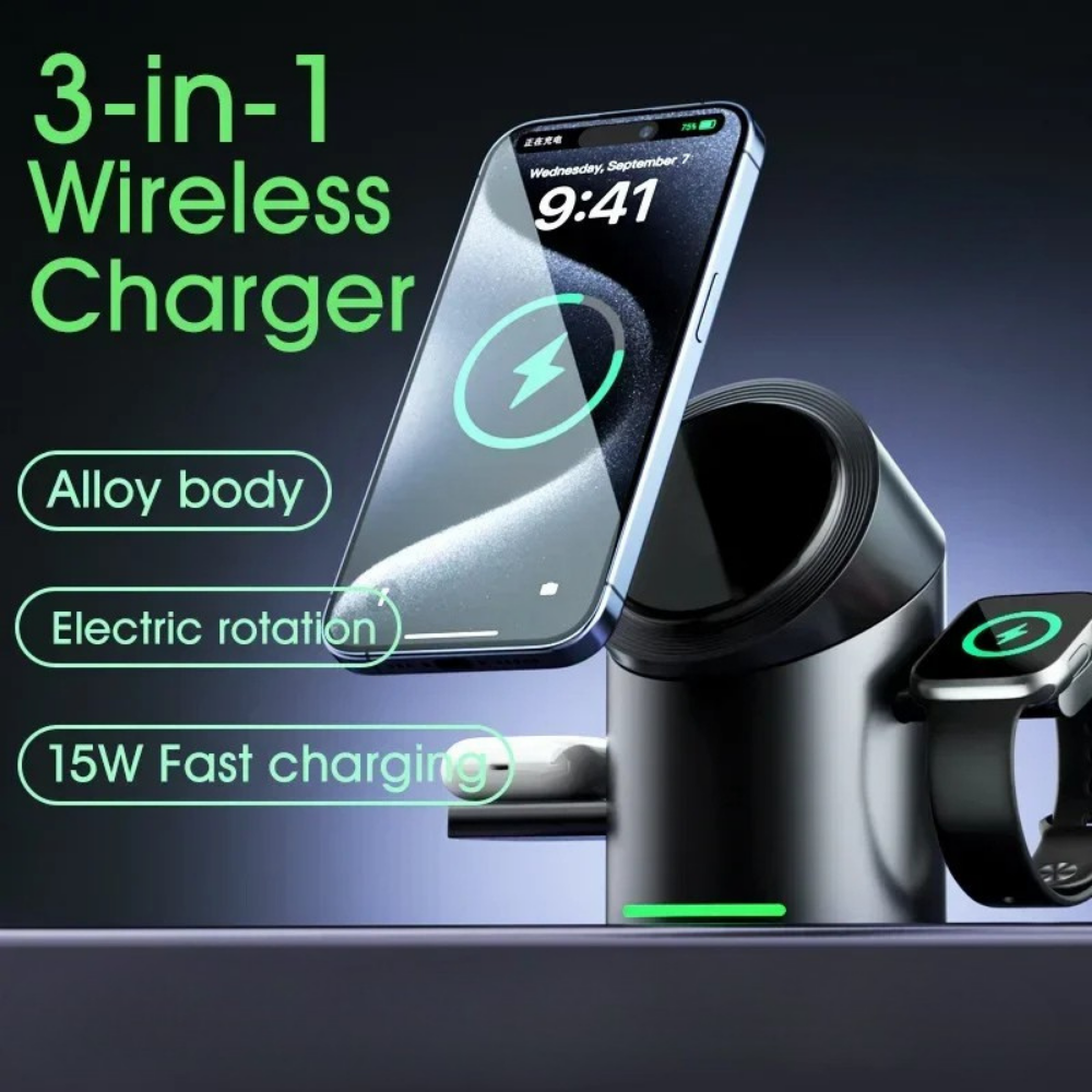 Wireless Charger Magnetic Fast Charging Metal Stand