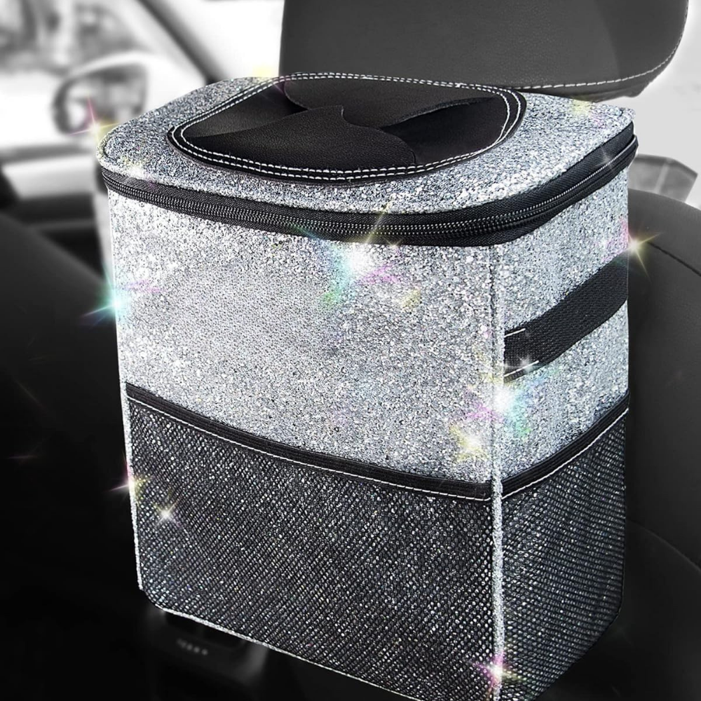 Car Trash Can Leakproof Fabric Hanging Storage Organizer