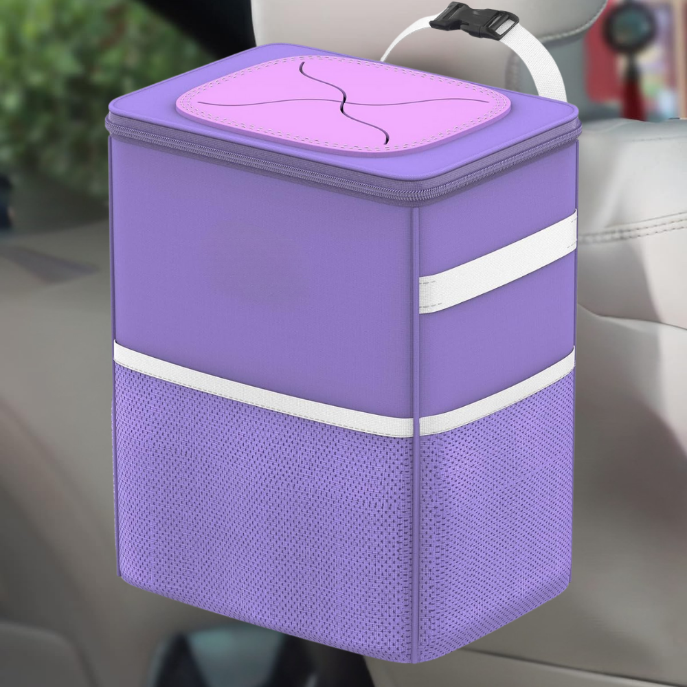 Car Trash Can Leakproof Fabric Hanging Storage Organizer