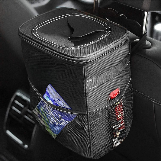 Car Trash Can Leakproof Fabric Hanging Storage Organizer