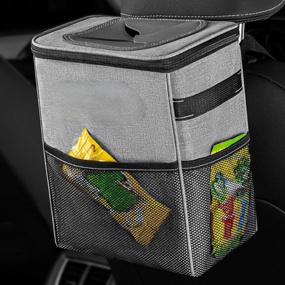 Car Trash Can Leakproof Fabric Hanging Storage Organizer