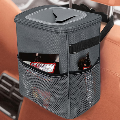Car Trash Can Leakproof Fabric Hanging Storage Organizer