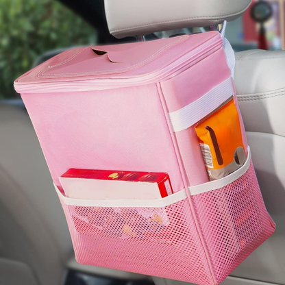 Car Trash Can Leakproof Fabric Hanging Storage Organizer