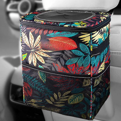 Car Trash Can Leakproof Fabric Hanging Storage Organizer