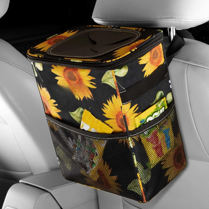 Car Trash Can Leakproof Fabric Hanging Storage Organizer
