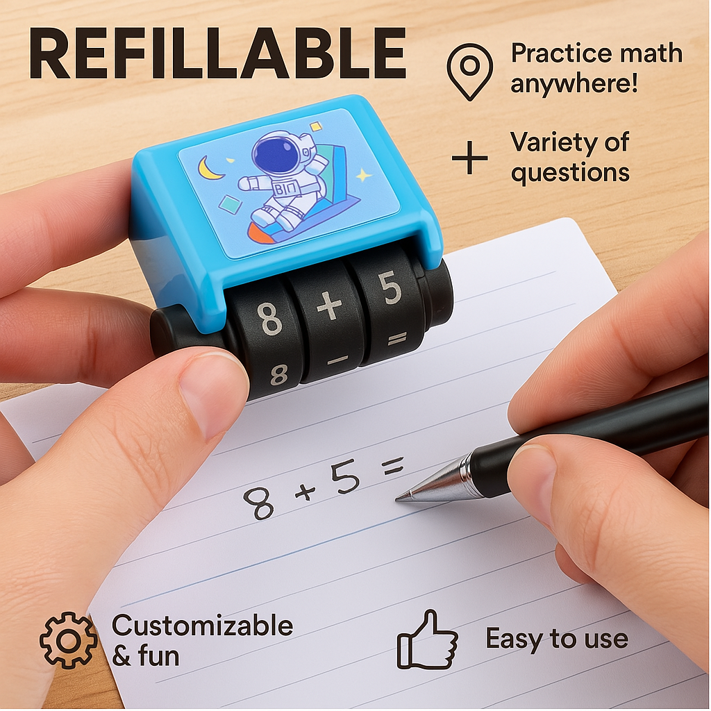 Math Practice Roller Learning Toy Rubber Teaching Tool