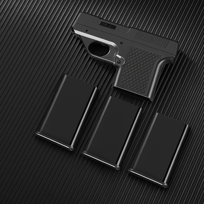 Butane Lighter Jet Flame Metal Gun Style with Storage
