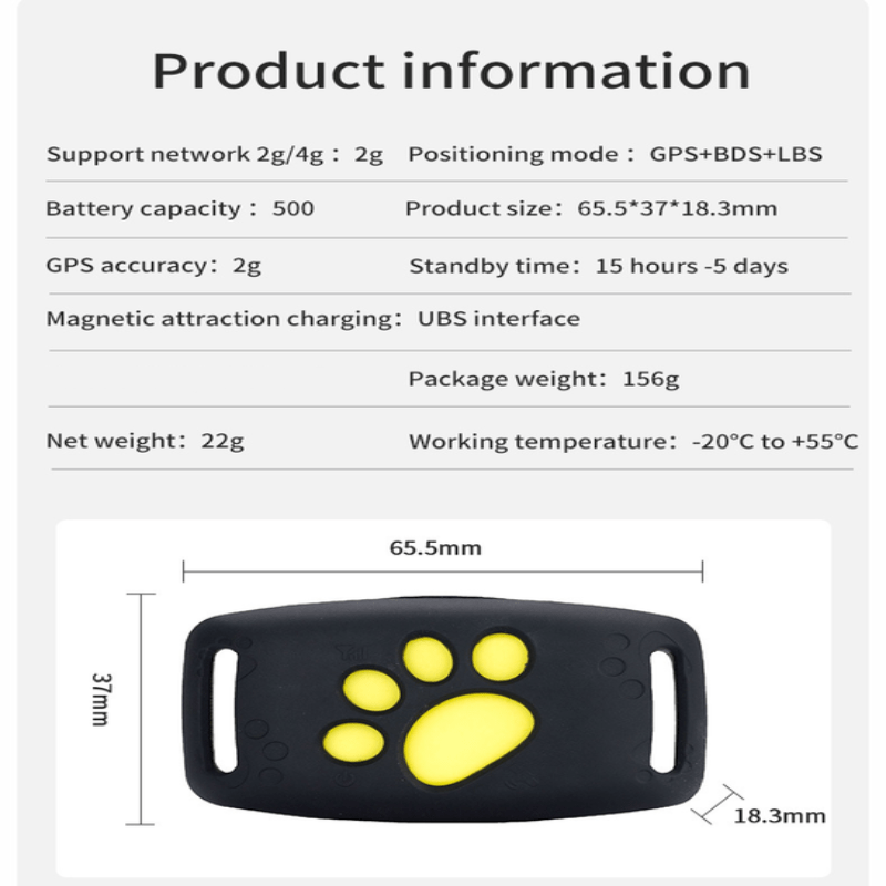 Cat GPS Tracker Real Time Pet Location Tracking Device