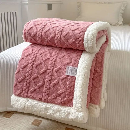 Reversible Sherpa Fleece Blanket | Ultra-Cozy Fluffy Throw
