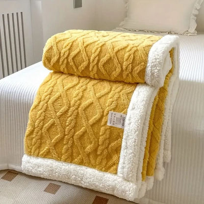 Reversible Sherpa Fleece Blanket | Ultra-Cozy Fluffy Throw