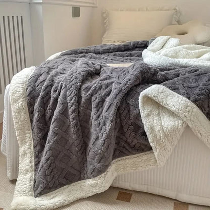 Reversible Sherpa Fleece Blanket | Ultra-Cozy Fluffy Throw