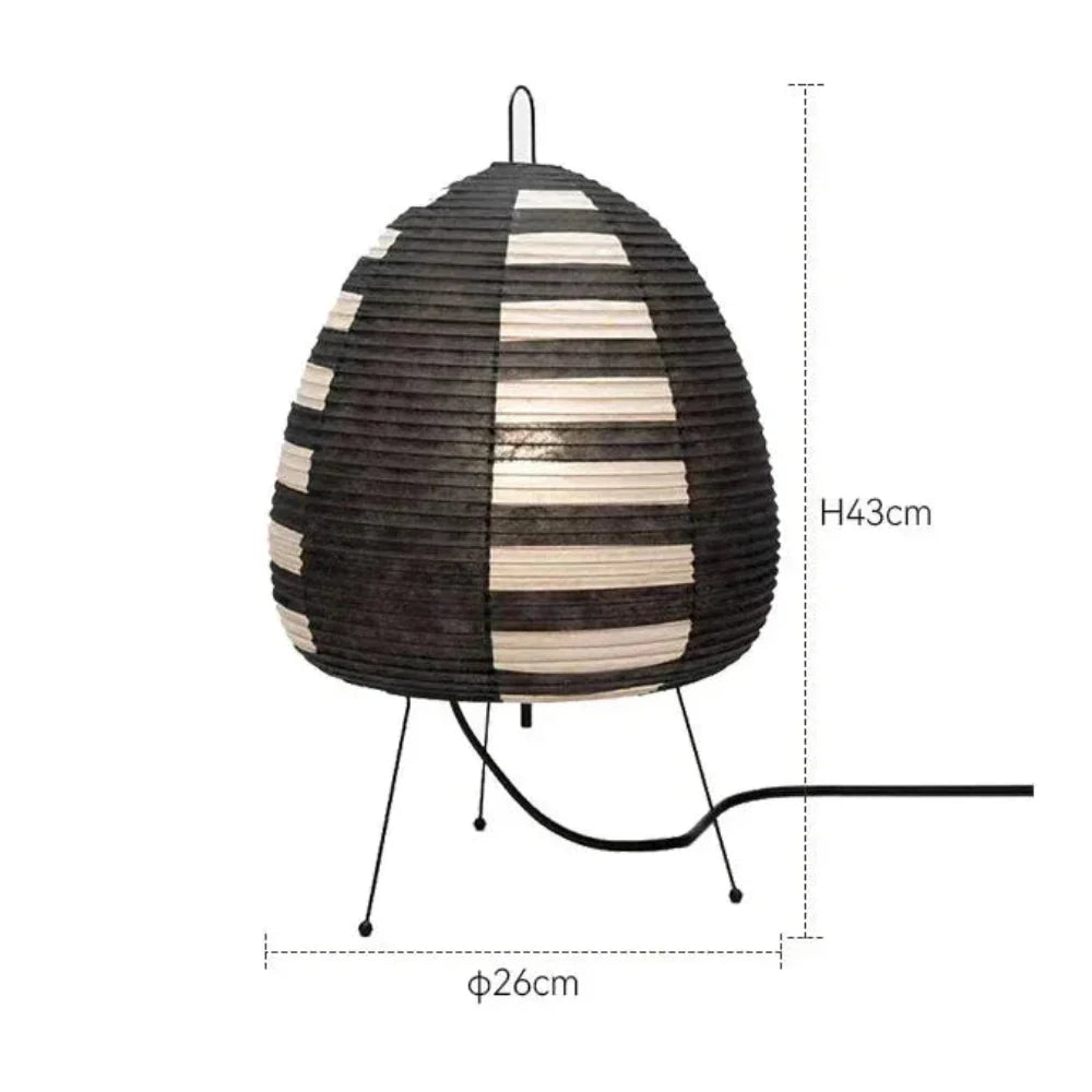 Japanese Paper Table Lamp | Retro Rice Paper Lighting