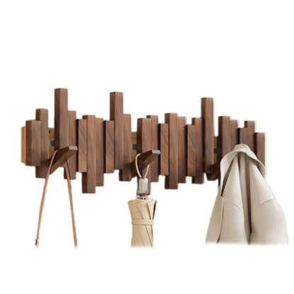 Piano Wood Wall Coat Rack | Elegant Nordic Hanging Storage