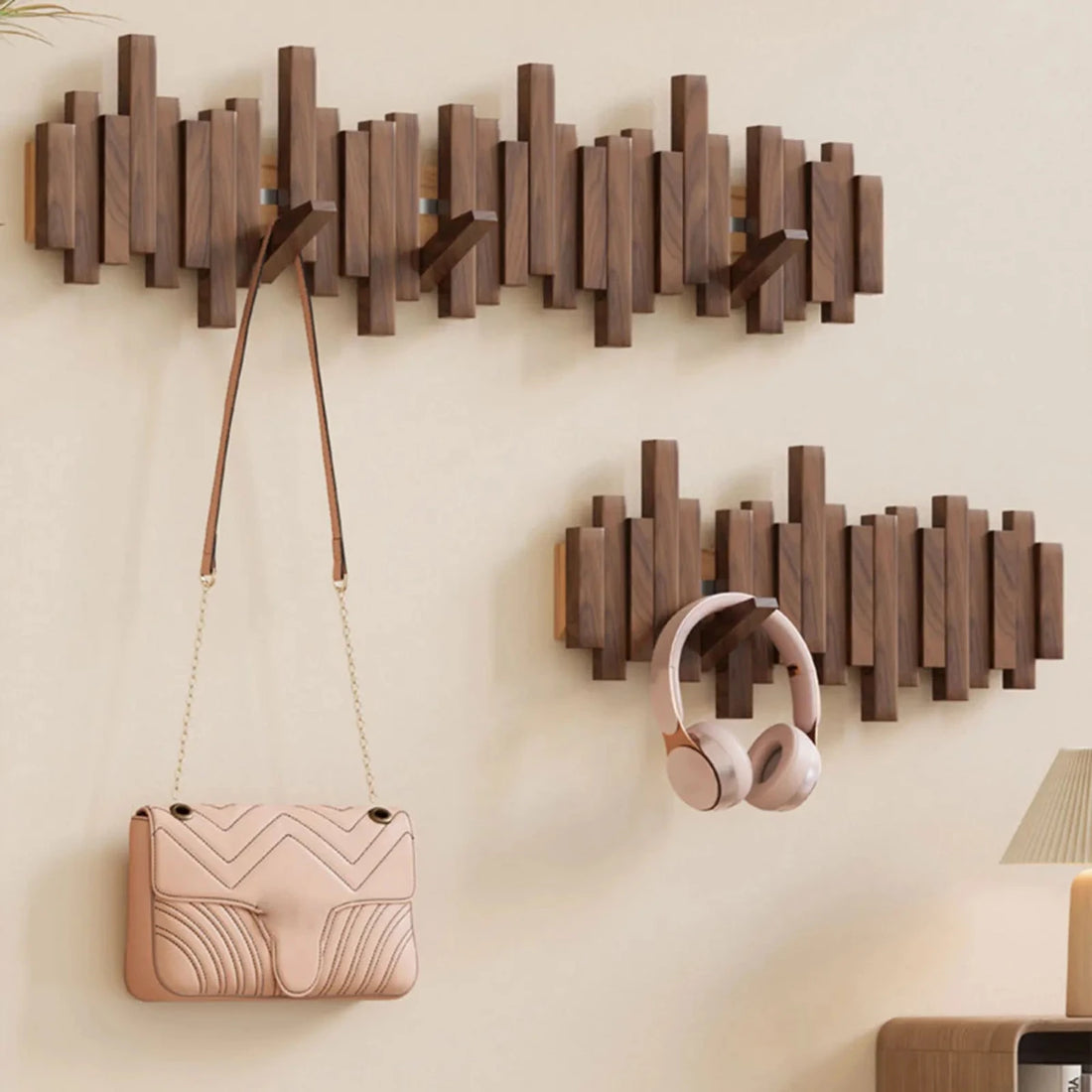 Piano Wood Wall Coat Rack | Elegant Nordic Hanging Storage