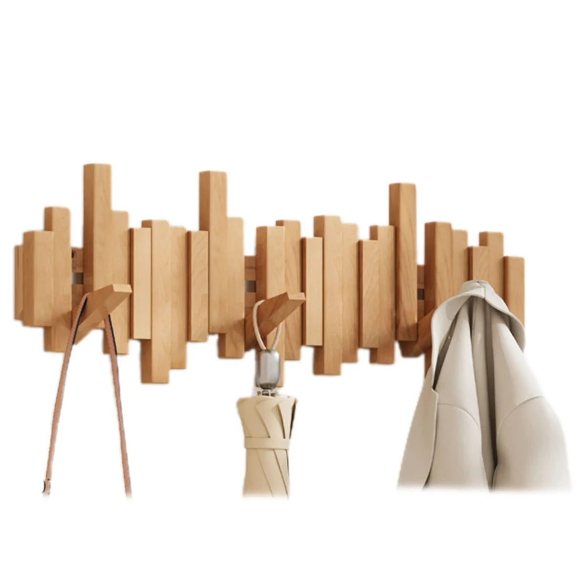 Piano Wood Wall Coat Rack | Elegant Nordic Hanging Storage