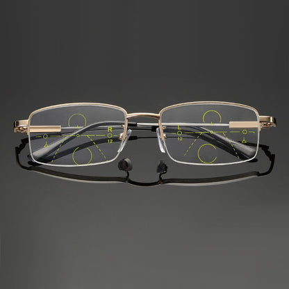 Progressive Reading Glasses Titanium Photochromic Blue Light