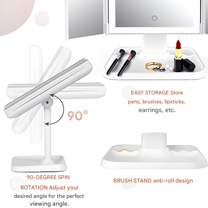 Clara | LED Makeup Mirror with Triple Lighting