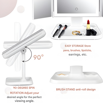 Clara | LED Makeup Mirror with Triple Lighting