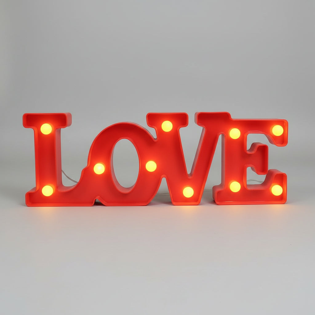 Letter Glowing Lamp Valentines Day Love