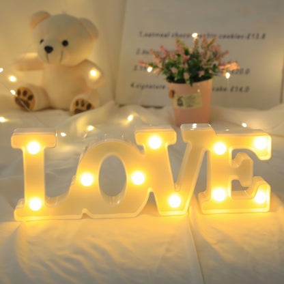Letter Glowing Lamp Valentines Day Love