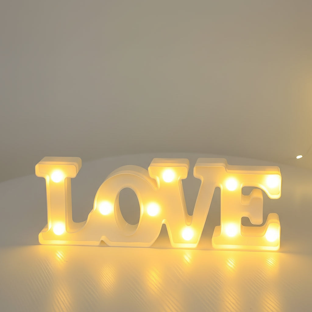 Letter Glowing Lamp Valentines Day Love