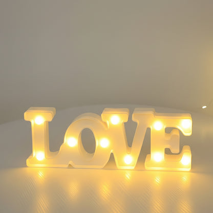 Letter Glowing Lamp Valentines Day Love