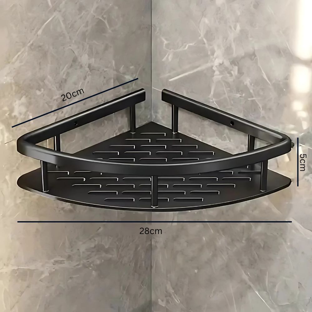 Aluminium Shower Corner Shelf | Adhesive Wall Storage