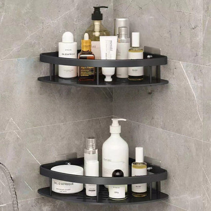 Aluminium Shower Corner Shelf | Adhesive Wall Storage