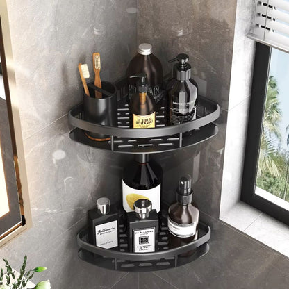 Aluminium Shower Corner Shelf | Adhesive Wall Storage
