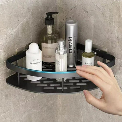 Aluminium Shower Corner Shelf | Adhesive Wall Storage