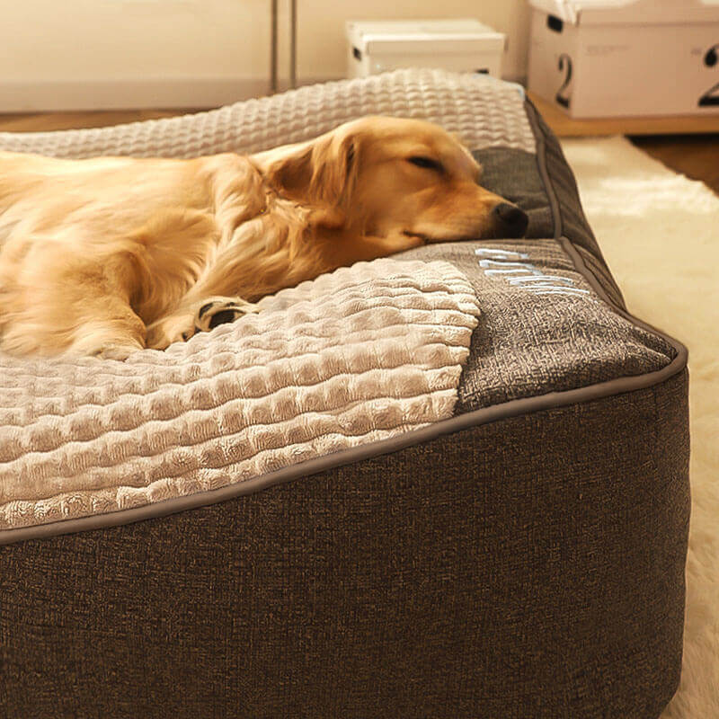 Dog Bed Orthopedic Memory Foam with Raised Headrest Support