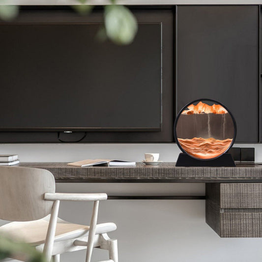 3D Moving Sand Art | Calming Glass Decoration for Home or Office